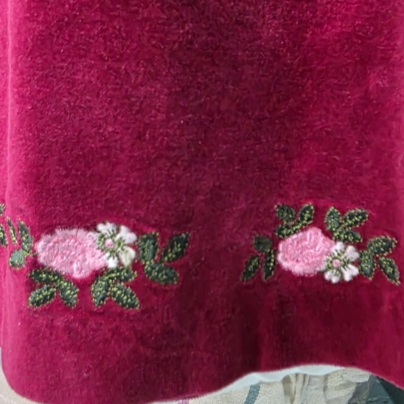 Vintage Gymboree Burgundy Velvet Kids Dress - Picture 2 of 4